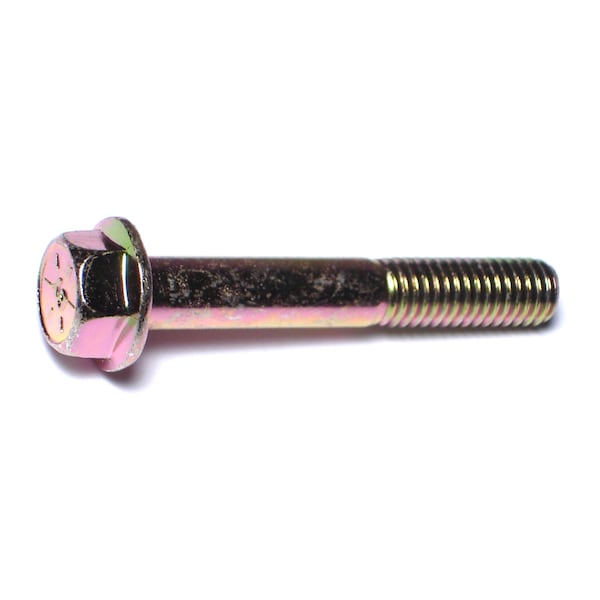 Midwest Fastener Grade 8, 3/8"-16 Flange Bolt, Zinc Plated Steel, 2-1/2 in L, 4 PK 71648 - main